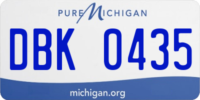 MI license plate DBK0435