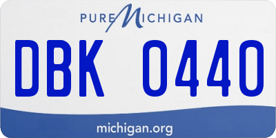 MI license plate DBK0440