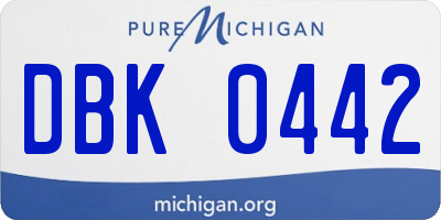 MI license plate DBK0442