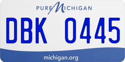 MI license plate DBK0445