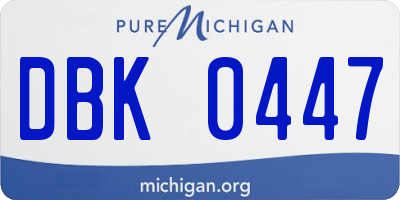 MI license plate DBK0447