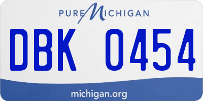 MI license plate DBK0454
