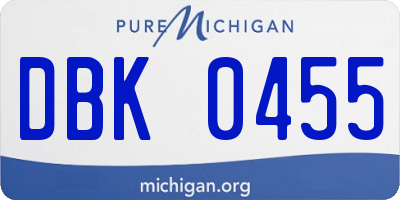 MI license plate DBK0455