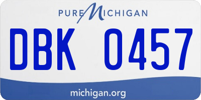 MI license plate DBK0457