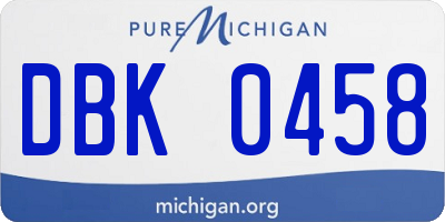 MI license plate DBK0458