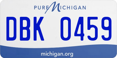 MI license plate DBK0459