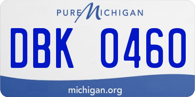 MI license plate DBK0460