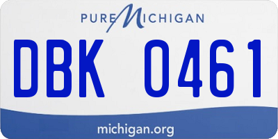 MI license plate DBK0461