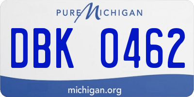 MI license plate DBK0462