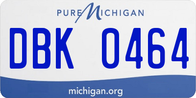 MI license plate DBK0464
