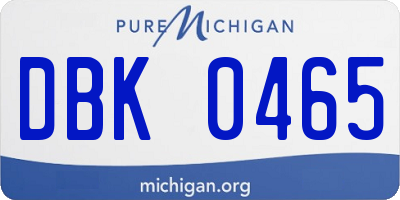 MI license plate DBK0465