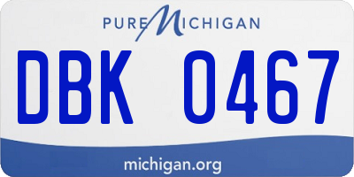 MI license plate DBK0467