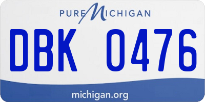 MI license plate DBK0476