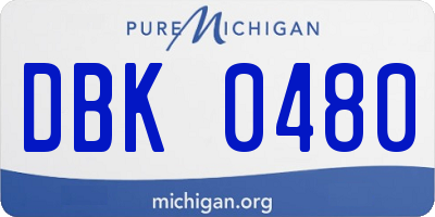 MI license plate DBK0480