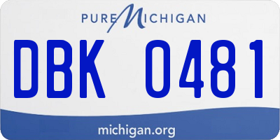 MI license plate DBK0481