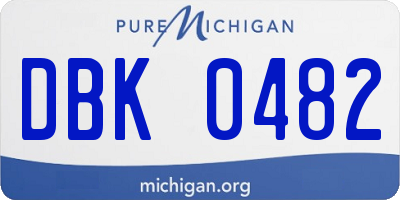 MI license plate DBK0482