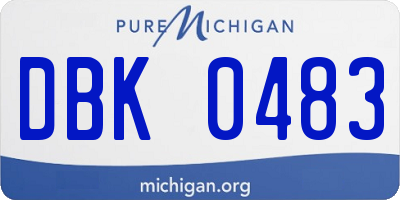 MI license plate DBK0483