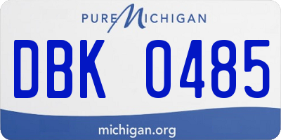 MI license plate DBK0485
