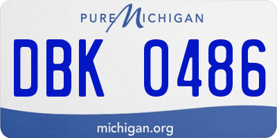 MI license plate DBK0486