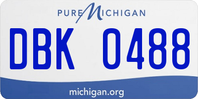 MI license plate DBK0488