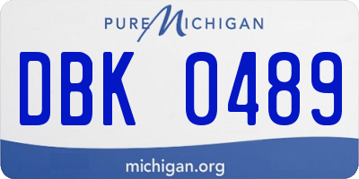 MI license plate DBK0489