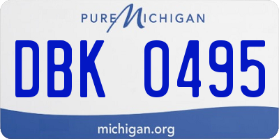 MI license plate DBK0495