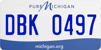 MI license plate DBK0497