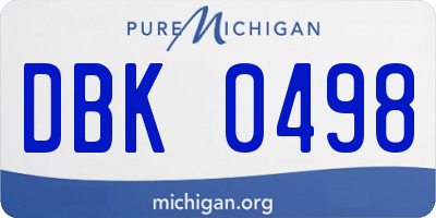 MI license plate DBK0498