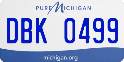 MI license plate DBK0499