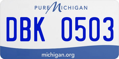 MI license plate DBK0503