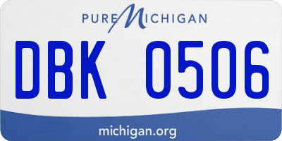 MI license plate DBK0506