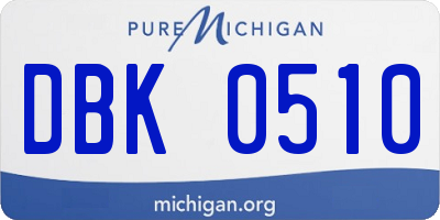 MI license plate DBK0510