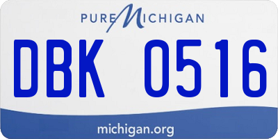 MI license plate DBK0516