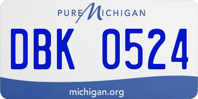 MI license plate DBK0524