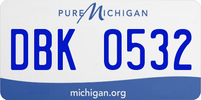 MI license plate DBK0532