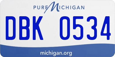 MI license plate DBK0534