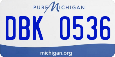 MI license plate DBK0536