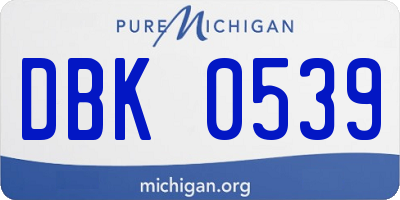 MI license plate DBK0539