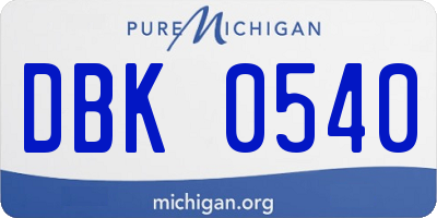 MI license plate DBK0540
