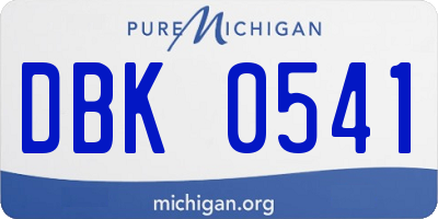 MI license plate DBK0541