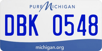 MI license plate DBK0548