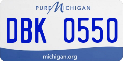 MI license plate DBK0550