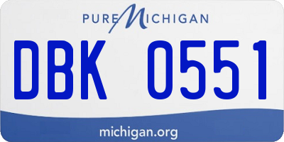 MI license plate DBK0551