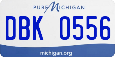 MI license plate DBK0556