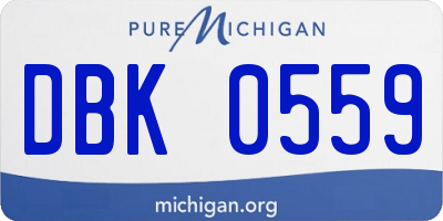 MI license plate DBK0559