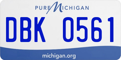MI license plate DBK0561