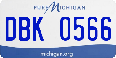 MI license plate DBK0566