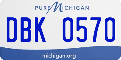 MI license plate DBK0570
