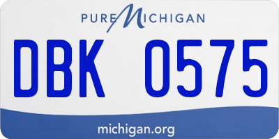 MI license plate DBK0575