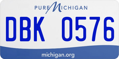 MI license plate DBK0576